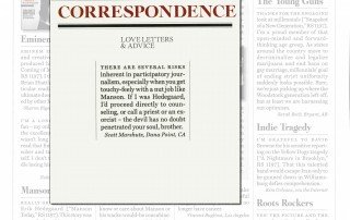 Rolling Stone Magazine Correspondence Love Letters & Advice by Scott Marshutz