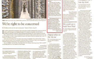 Los Angeles Times letters page with “A very different housing market” highlighted.